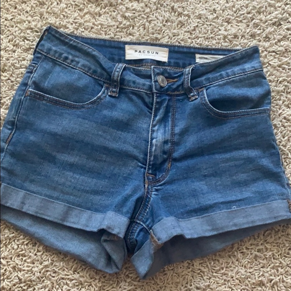 High waisted jean shorts